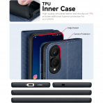 OCASE Samsung Galaxy S25 Edge Deri Czdan Klf-Blue