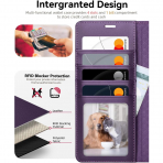 OCASE Samsung Galaxy S25 Ultra Deri Czdan Klf-Dark Purple