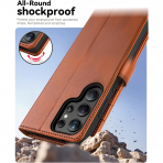 OCASE Samsung Galaxy S25 Ultra Deri Czdan Klf-Brown