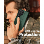 OCASE Samsung Galaxy S25 Ultra Deri Czdan Klf-Blackish Green