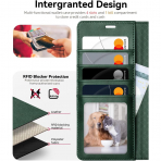 OCASE Samsung Galaxy S25 Ultra Deri Czdan Klf-Blackish Green