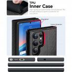 OCASE Samsung Galaxy S25 Ultra Deri Czdan Klf-Black