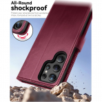 OCASE Samsung Galaxy S25 Ultra Deri Czdan Klf-Burgundy