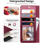 OCASE Samsung Galaxy S25 Ultra Deri Czdan Klf-Burgundy