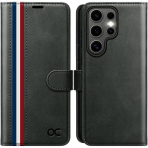 OCASE Samsung Galaxy S25 Ultra Deri Czdan Klf-Spliced Gray