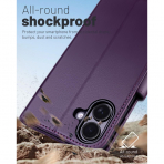 OCASE Apple iPhone 17 Czdan Klf-Dark Purple