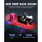 OHAYO Tanabilir Bluetooth Hoparlr-Bright Red