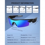  OKH Bluetooth Bağlantılı Ayna Efektli Akıllı Güneş Gözlüğü-Blue
