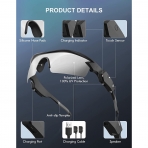  OKH Bluetooth Bağlantılı Ayna Efektli Akıllı Güneş Gözlüğü-Silver