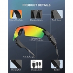  OKH Bluetooth Bağlantılı Ayna Efektli Akıllı Güneş Gözlüğü-Yellow