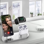 OLEBR Apple Watch/AirPods/iPhone arj Stand-Silver