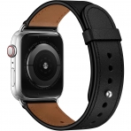 OUHENG Apple Watch 7 Deri Kay (41mm)-Black/Silver