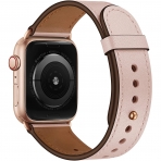 OUHENG Apple Watch 7 Deri Kay (41mm)-Pink Sand/Rose Gold