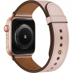 OUHENG Apple Watch 7 Deri Kay (45mm)-Pink Sand/Rose Gold