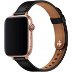 OUHENG Apple Watch 7 Deri nce Kay (41mm)-Black/Rose Gold