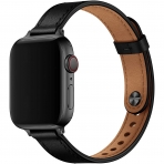 OUHENG Apple Watch 7 Deri nce Kay (41mm)-Black/Black