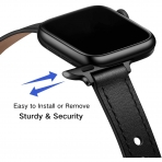 OUHENG Apple Watch 7 Deri nce Kay (41mm)-Black/Black