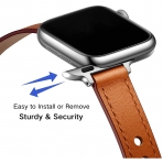 OUHENG Apple Watch 7 Deri nce Kay (41mm)-Brown/Silver
