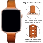 OUHENG Apple Watch 7 Deri nce Kay (41mm)-Brown/Rose Gold