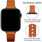 OUHENG Apple Watch 7 Deri nce Kay (41mm)-Brown/Black