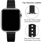 OUHENG Apple Watch 7 Deri nce Kay (41mm)-Black/Silver