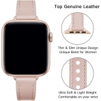 OUHENG Apple Watch 7 Deri nce Kay (41mm)-Pink Sand/Rose Gold