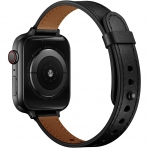 OUHENG Apple Watch 7 Deri nce Kay (45mm)-Black/Black