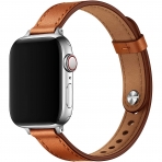 OUHENG Apple Watch 7 Deri nce Kay (45mm)-Brown/Silver