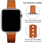 OUHENG Apple Watch 7 Deri nce Kay (45mm)-Brown/Silver