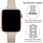 OUHENG Apple Watch 7 Deri nce Kay (45mm)-Ivory White/Rose Gold