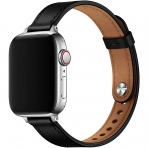 OUHENG Apple Watch 7 Deri nce Kay (45mm)-Black/Silver