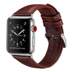 OUHENG Apple Watch Retro Deri Kay (42mm)-Genuine Leather Brown Band With Same Line