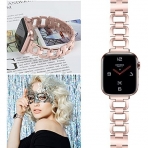 OULUCCI Paslanmaz elik Apple Watch 7 Kay (45mm)-Rose Gold