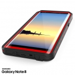 PUNKcase Samsung Galaxy Note 8 Studstar Serisi Su Geirmez Klf (MIL-STD-810G)-Red