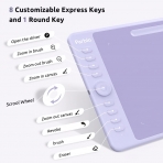 Parblo Intangbo Kablosuz Grafik izim Tableti-Purple