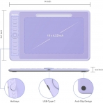 Parblo Intangbo Kablosuz Grafik izim Tableti-Purple