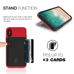 Patchworks Apple iPhone X Wallet Series Kartlkl Klf (MIL-STD-810G)-Red