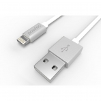 Pawtec Lightning to USB Kablo (1M)-Silver Aluminum White