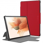 Poetic Explorer Serisi Galaxy Tab S7 FE Kalem Blmeli Klf (12.4 in)-Red