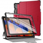 Poetic Explorer Serisi Galaxy Tab S7 Kalem Bölmeli Kılıf (11 inç)-Red