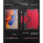 Poetic Explorer Serisi Galaxy Tab S7 Kalem Bölmeli Kılıf (11 inç)-Red