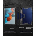 Poetic Explorer Serisi Galaxy Tab S7 Kalem Bölmeli Kılıf (11 inç)-Navy