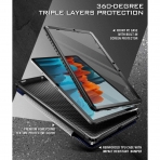 Poetic Explorer Serisi Galaxy Tab S7 Plus Kalem Blmeli Klf (12.4 in)-Navy