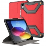 Poetic Explorer Serisi iPad 10.Nesil 360 Derece Standl Klf (10.9 in)-Dark Red