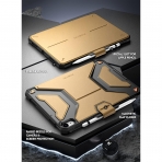 Poetic Explorer Serisi iPad 10.Nesil 360 Derece Standl Klf (10.9 in)-Khaki Yellow