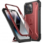 Poetic Revolution Serisi iPhone 14 Pro Klf (MIL-STD-810G)-Maroon Red