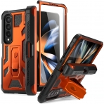 Poetic Spartan Serisi Galaxy Z Fold 4 Tam Korumal Klf (MIL-STD-810G)-Metallic Orange