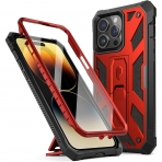 Poetic Spartan Serisi iPhone 14 Pro Max Klf (MIL-STD-810G)-Metallic Red