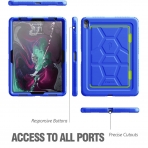 Poetic iPad Pro TurtleSkin Serisi Standl Klf (11 in)-Royal Blue Lime