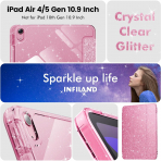 INFILAND Parlak iPad Air M2 Klf (11/10.9 in)-Rose Red